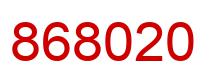 Number 868020 red image