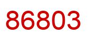 Number 86803 red image
