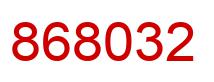 Number 868032 red image