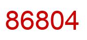 Number 86804 red image