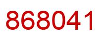 Number 868041 red image