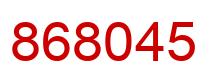 Number 868045 red image
