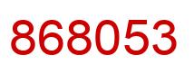 Number 868053 red image
