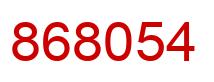 Number 868054 red image