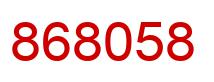 Number 868058 red image