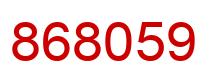 Number 868059 red image