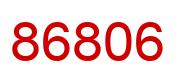 Number 86806 red image