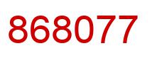 Number 868077 red image