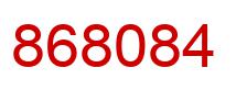Number 868084 red image