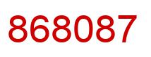 Number 868087 red image