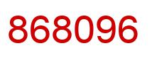 Number 868096 red image