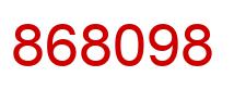 Number 868098 red image