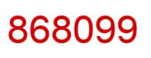 Number 868099 red image