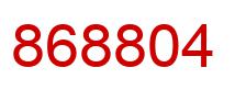 Number 868804 red image