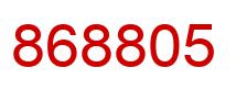Number 868805 red image