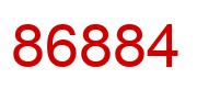 Number 86884 red image