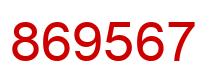 Number 869567 red image