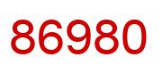 Number 86980 red image