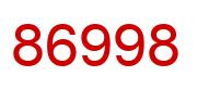 Number 86998 red image
