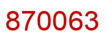 Número 870063 imagen rojo