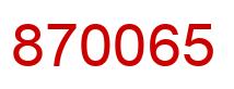 Número 870065 imagen rojo