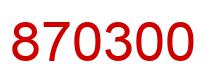 Number 870300 red image