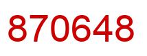 Number 870648 red image
