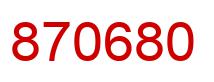Number 870680 red image