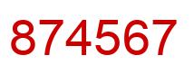 Number 874567 red image