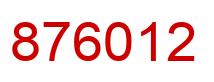 Number 876012 red image