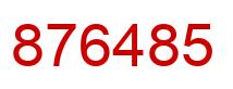 Number 876485 red image