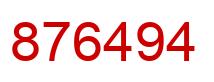 Number 876494 red image