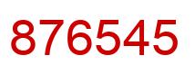 Number 876545 red image