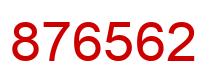 Number 876562 red image