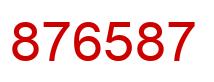 Number 876587 red image