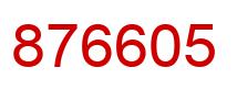 Number 876605 red image