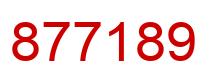 Number 877189 red image