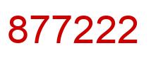 Number 877222 red image