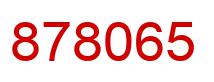 Number 878065 red image