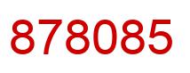 Number 878085 red image