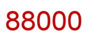 Número 88000 imagen rojo