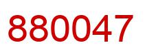 Number 880047 red image