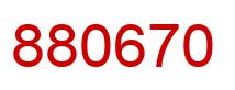 Number 880670 red image