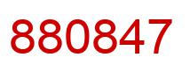 Number 880847 red image