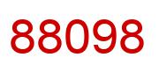Number 88098 red image