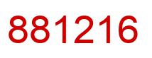 Number 881216 red image