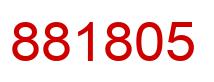 Number 881805 red image
