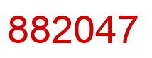 Number 882047 red image