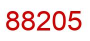 Number 88205 red image