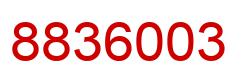 Number 8836003 red image